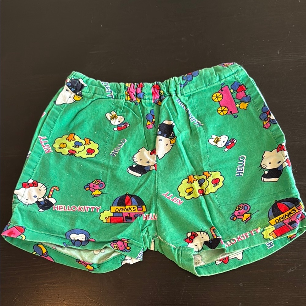 Hello Kitty Playful Green Kids Shorts